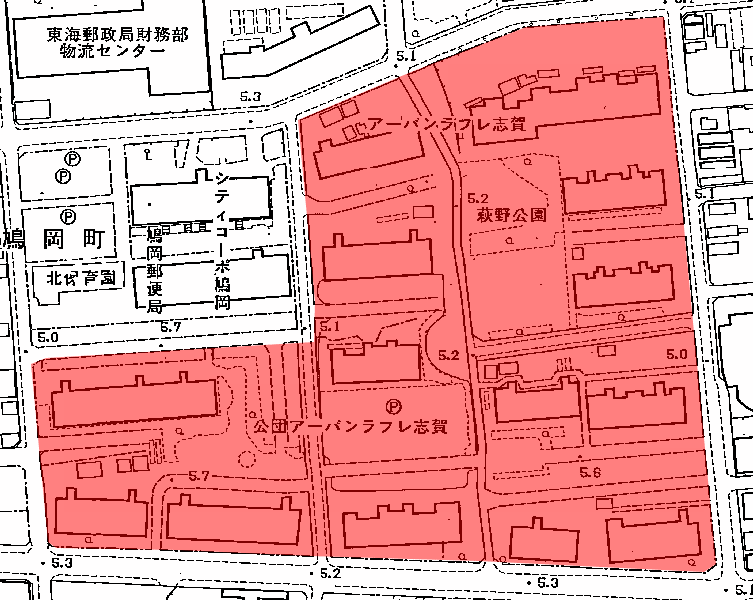 地図:アーバンラフレ志賀(北)