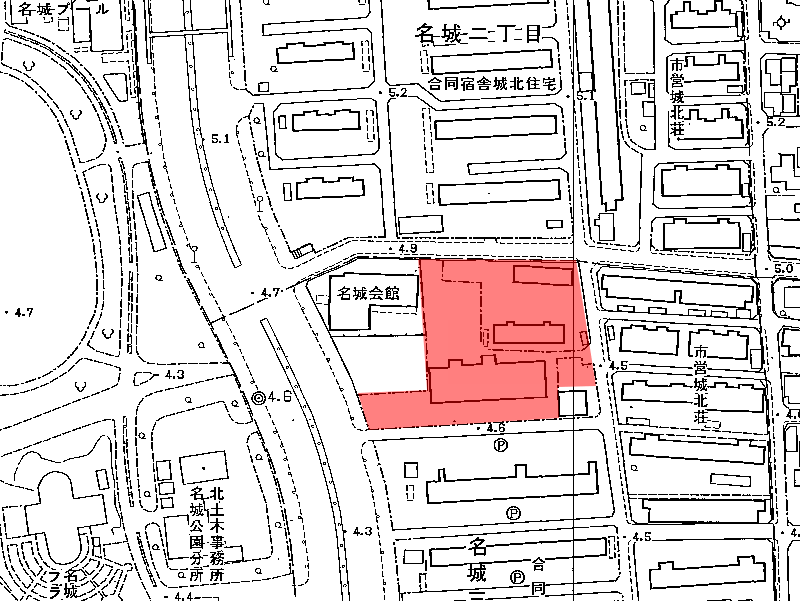 地図：名城公園団地