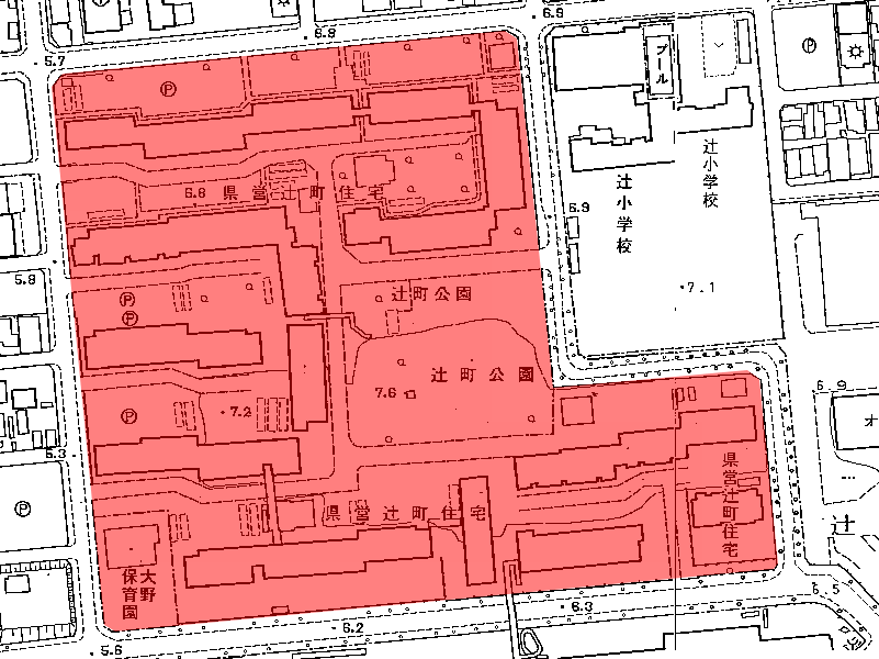 地図：県営辻町住宅