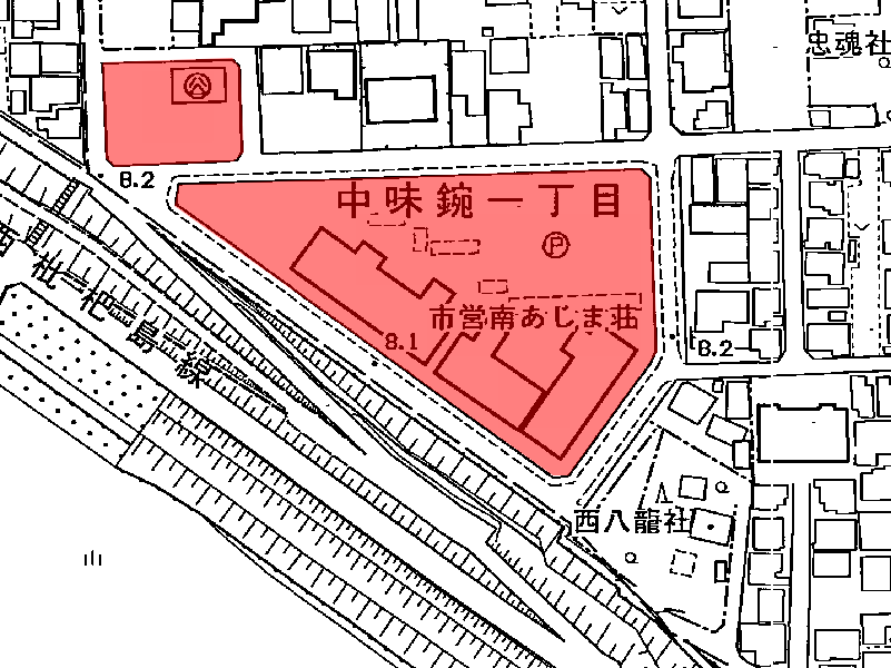 地図:南あじま団地
