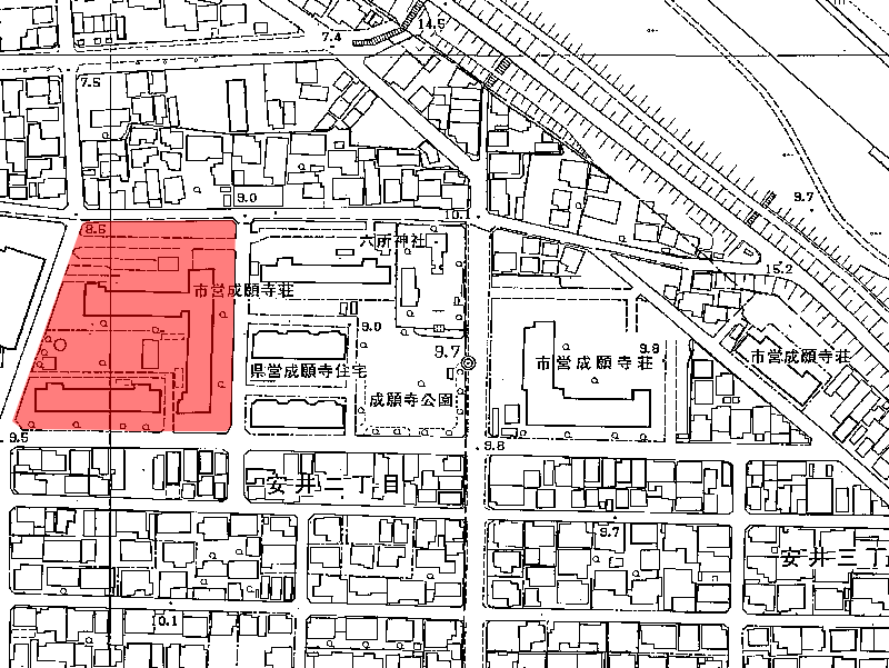地図：市営 成願寺荘