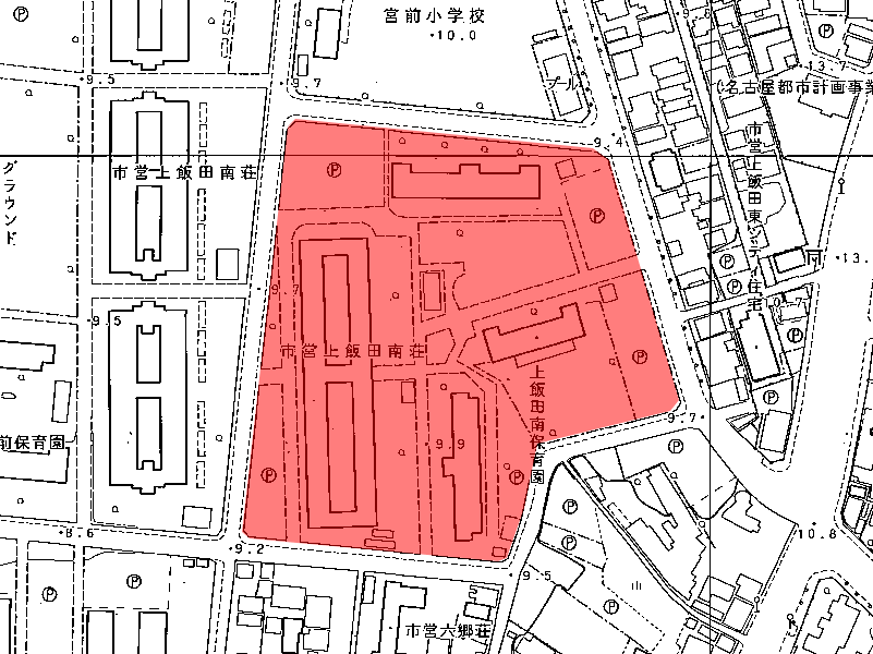 地図:市営 上飯田南荘