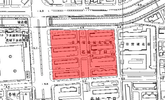 地図:公務員宿舎城北住宅