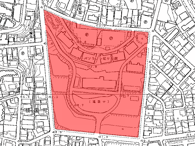地図：アーバンラフレ虹ヶ丘南団地