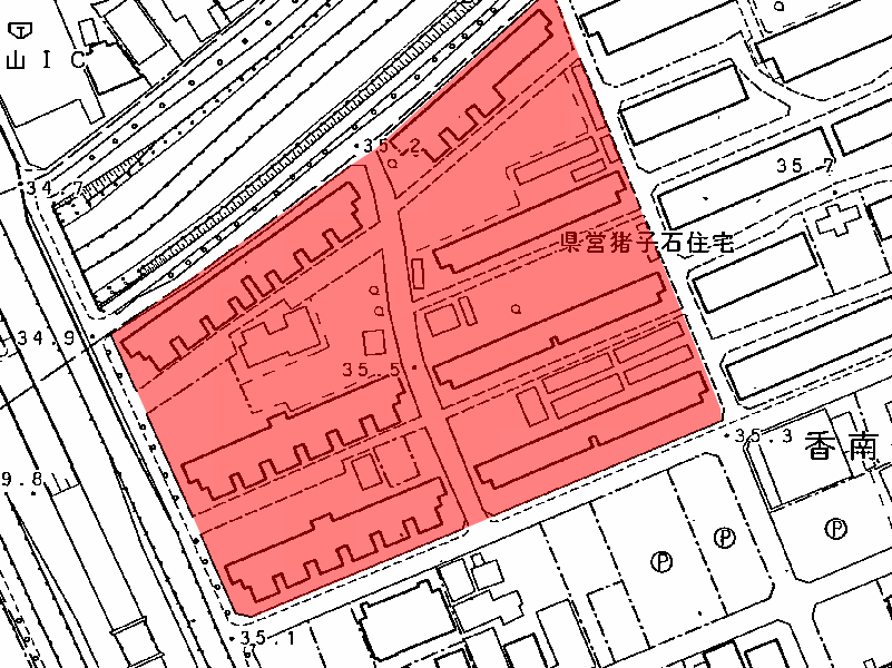 地図：県営猪子石住宅