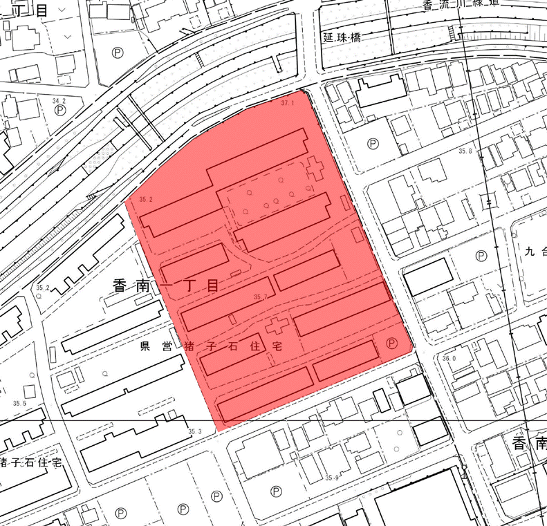地図：猪子石北住宅