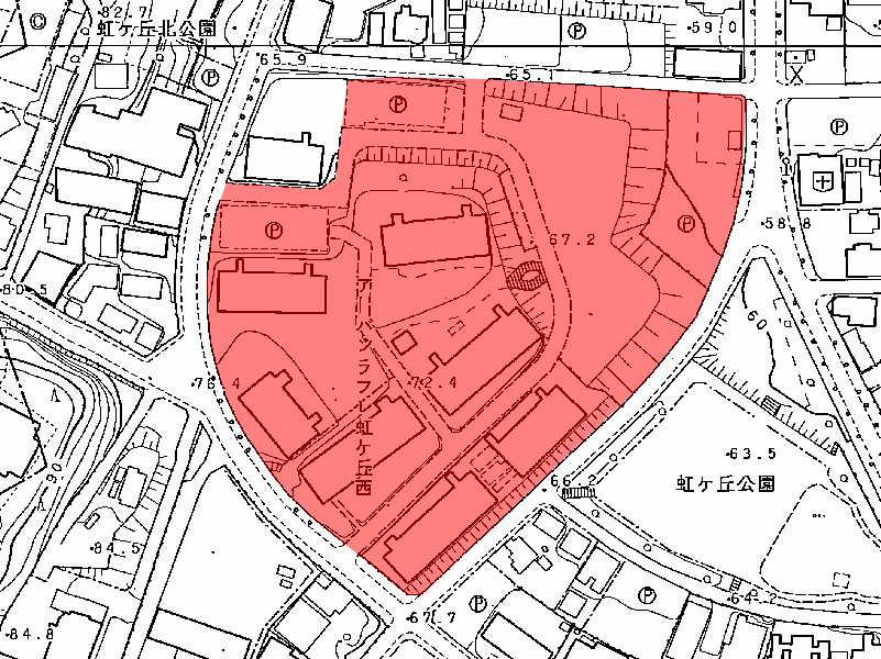 地図:アーバンラフレ虹ケ丘西