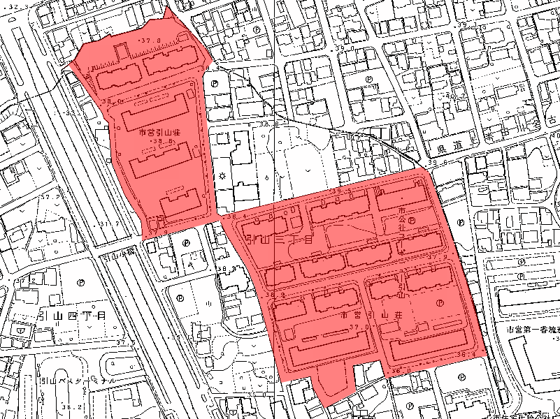 地図：市営引山荘