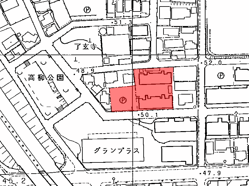 地図：ラファミーユ1・2号館