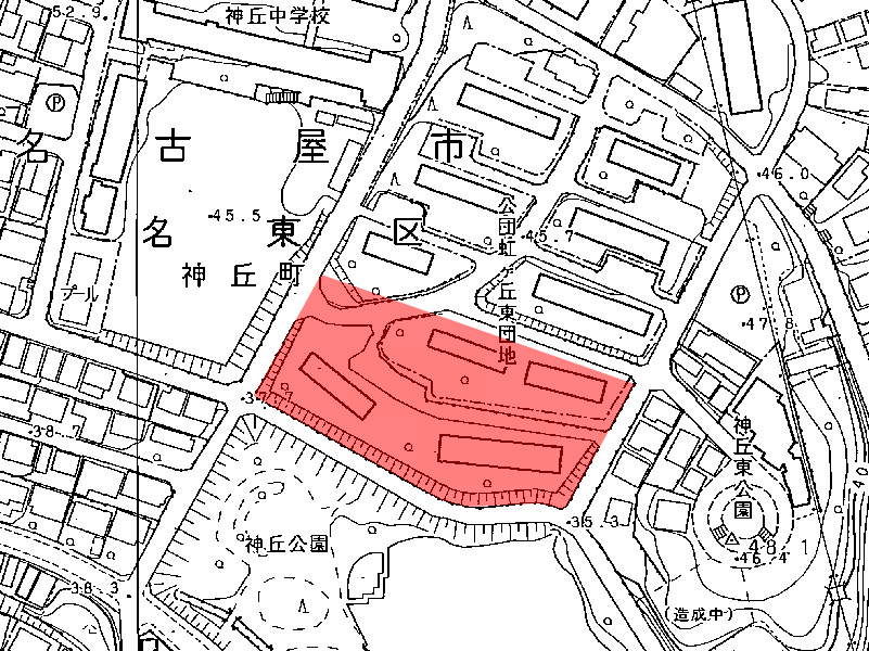 地図：アーバンラフレ虹ヶ丘東