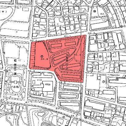 地図:(仮称)西山扇町プロジェクトの位置