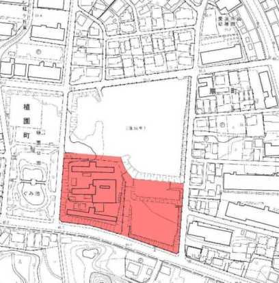 地図:(仮称)西山扇町プロジェクト第二期の位置
