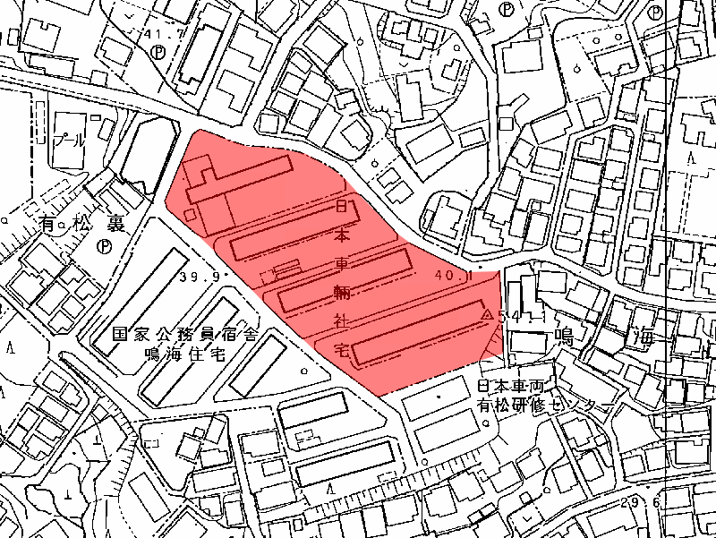 地図:日本車輛有松寮