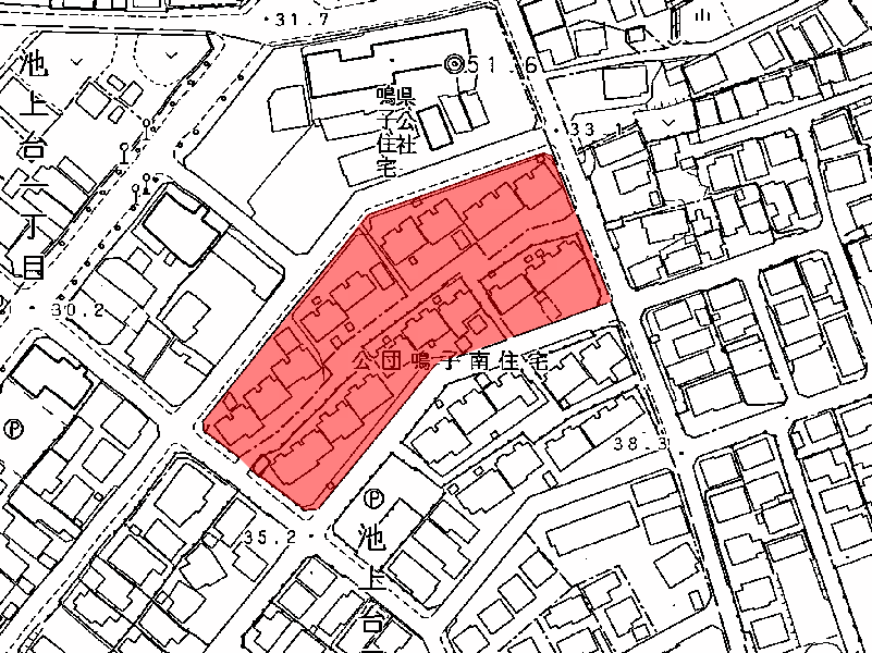 地図:鳴子南団地(北)