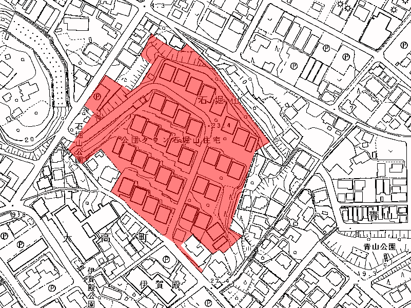 地図:公団タウン石堀山