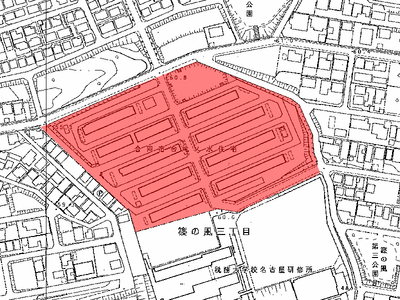 地図:合同宿舎滝ノ水住宅