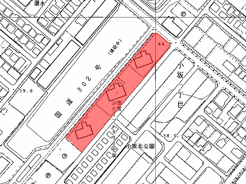 地図:市営小坂荘