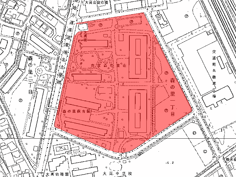 地図:市営森の里荘