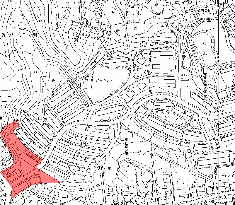 地図:鳴海団地(1BL)