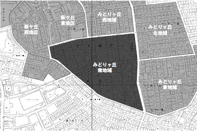 地図:みどりヶ丘南地域