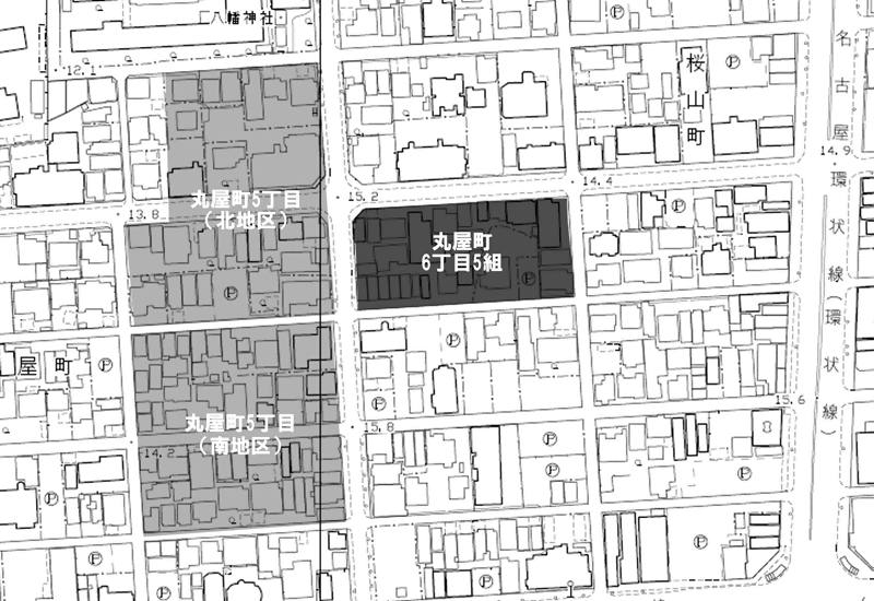 地図：丸屋町6丁目5組建築協定の区域図