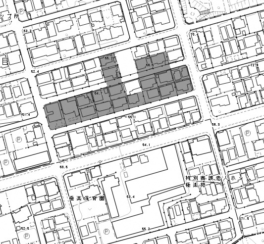 地図:極楽三丁目地区