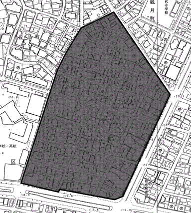地図:山添町地区建築協定の区域図