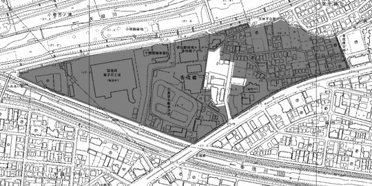 地図:香流橋一丁目地域