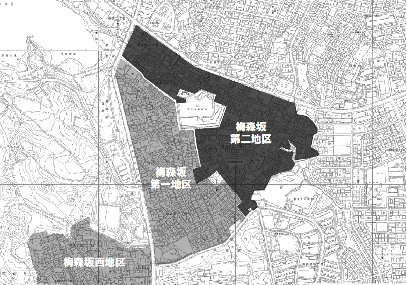 地図:梅森坂第二地区