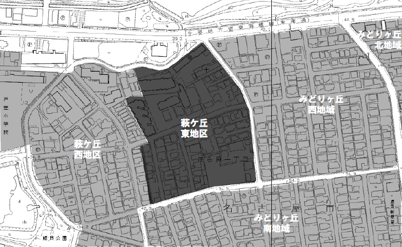 地図:萩ケ丘東地区