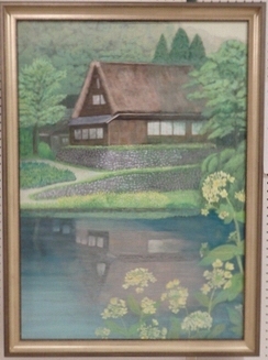 写真:区長賞受賞作品「春映」(日本画の部)