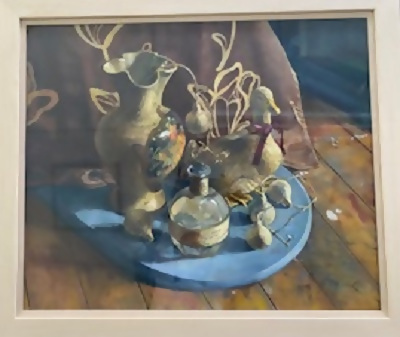 写真:市長賞受賞作品「アヒルの置物」(洋画の部)