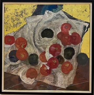 写真：区政議長賞受賞作品「りんご」（日本画の部）