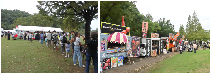 写真:出展者テントに人が集まっている様子