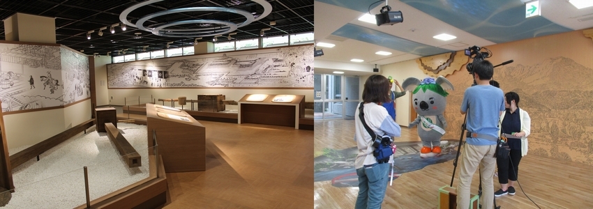 写真:水の歴史資料館での撮影風景