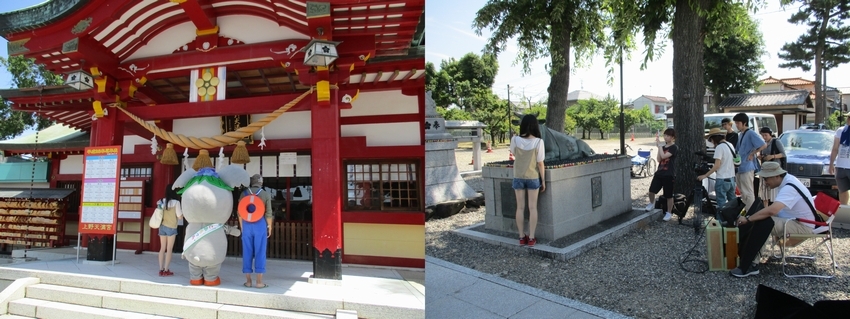写真:上野天満宮での撮影風景
