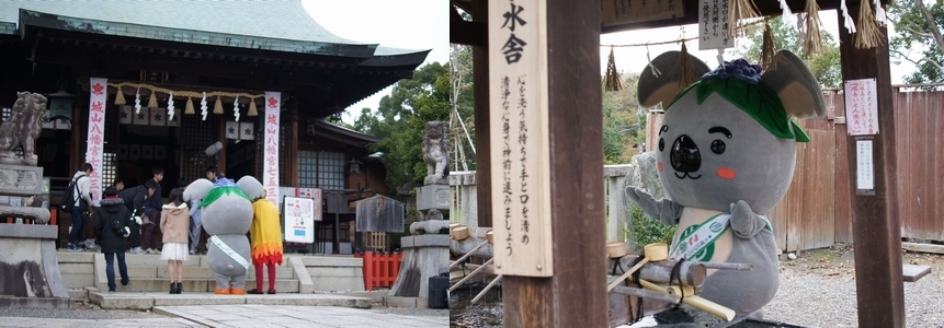 写真:城山八幡宮での撮影風景