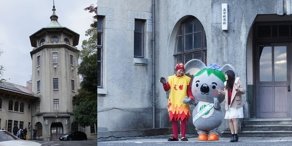 写真:旧昭和塾堂での撮影風景