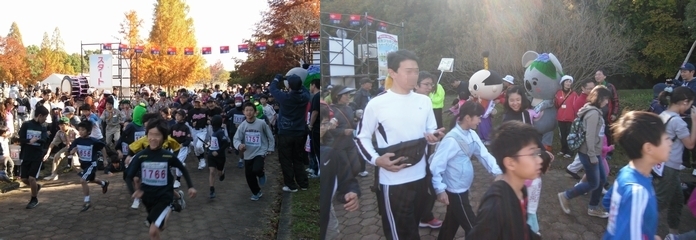 写真:千種区・名東区家族ジョギング・ウォーキング大会のスタート