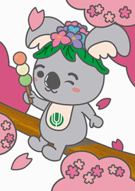 イラスト:花見をするこあらっち