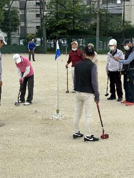 写真:グラウンドゴルフ競技中の様子1