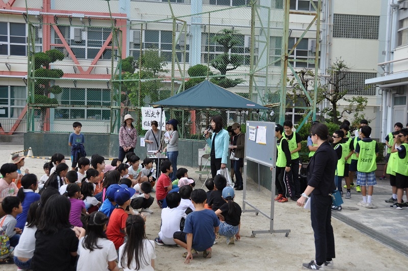 写真:逃走中のルール説明の様子