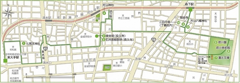 地図:森と坂道散策コース