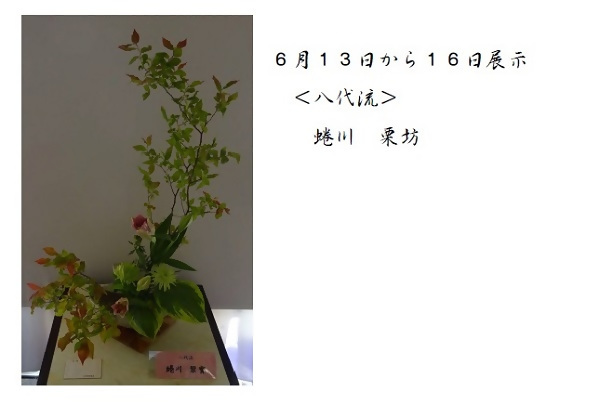 6月13日から16日展示、蜷川先生の作品です。