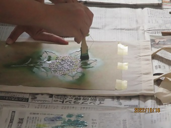 写真:名古屋型友禅染め体験2