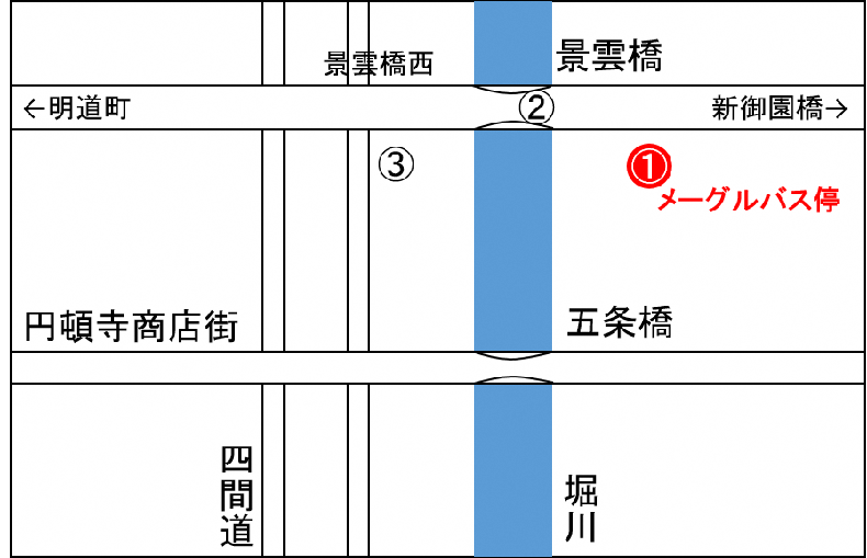四間道付近略地図