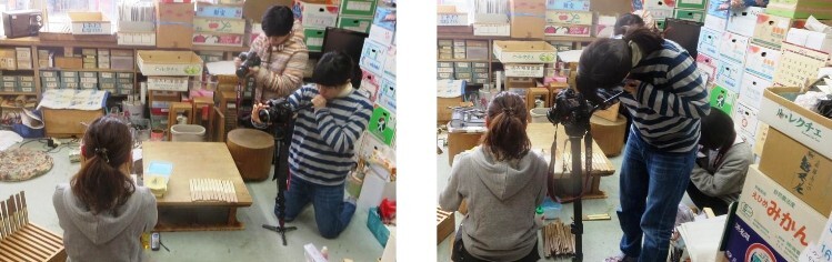 写真：名古屋扇子の撮影の様子