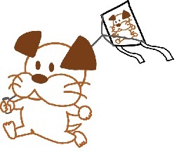 イラスト:凧あげをするとみまつ