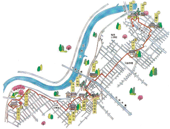岩塚宿散策コース(地図)