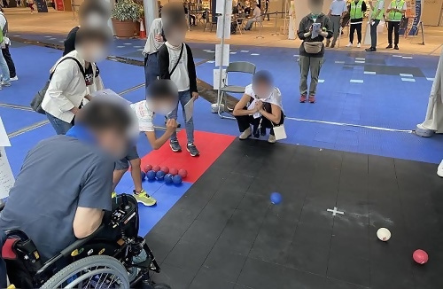 写真:ボッチャブースの様子